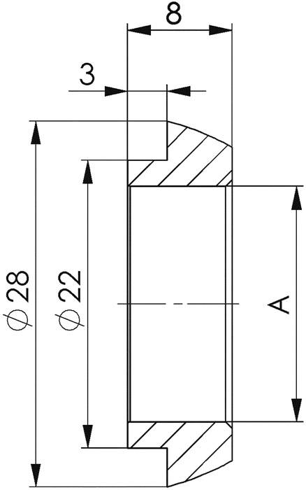 Drückerrosetten-Paar 494 Ku.schwarz Schildst.8mm rd.rd.AMF-0