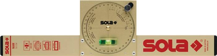 Neigungswasserwaage NAM 50 T 50cm Alu.gold m.Magnet SOLA-0