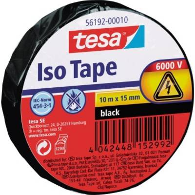 tesa Iso Tape 56192-00010-22 Isolierband  Schwarz (L x B) 10 m x 15 mm 1 St.
