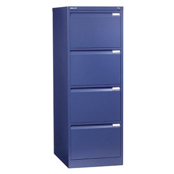 BISLEY Hängeregistraturschank, 1-bahnig, 4 Schubladen, blau
