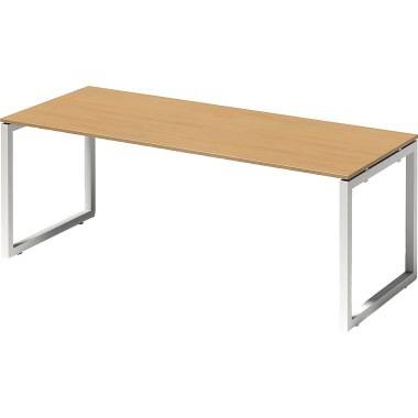 Schreibtisch CITO O-Gestell HxBxT 740 x 2000 x 800 mm Gestell weiß Platte Buche. BISLEY 486415 49