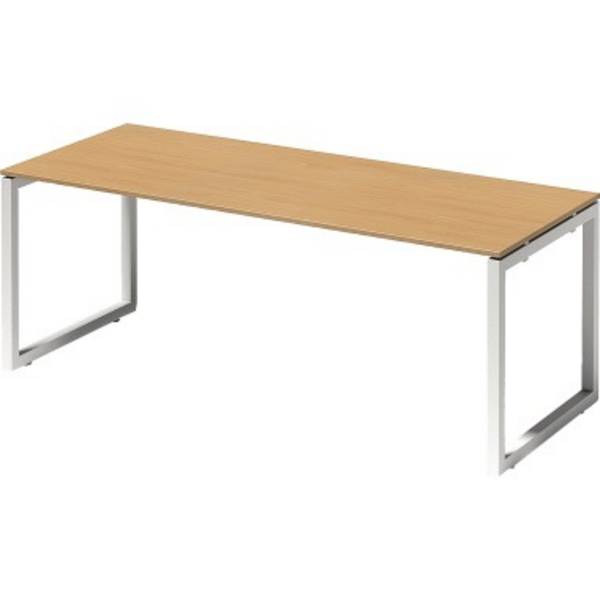 Schreibtisch CITO O-Gestell HxBxT 740 x 2000 x 800 mm Gestell weiß Platte Buche. BISLEY 486415 49