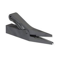 Stäubli Messing 12mm Krokodilklemme, Schwarz isoliert, 10A-0