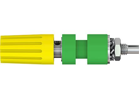 Stäubli PK4-T Polklemme 4 mm gelb-grün mit unverlierbarem Isolierkopf-1