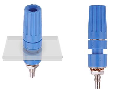 Stäubli PK4-T Polklemme 4 mm blau mit unverlierbarem Isolierkopf-1