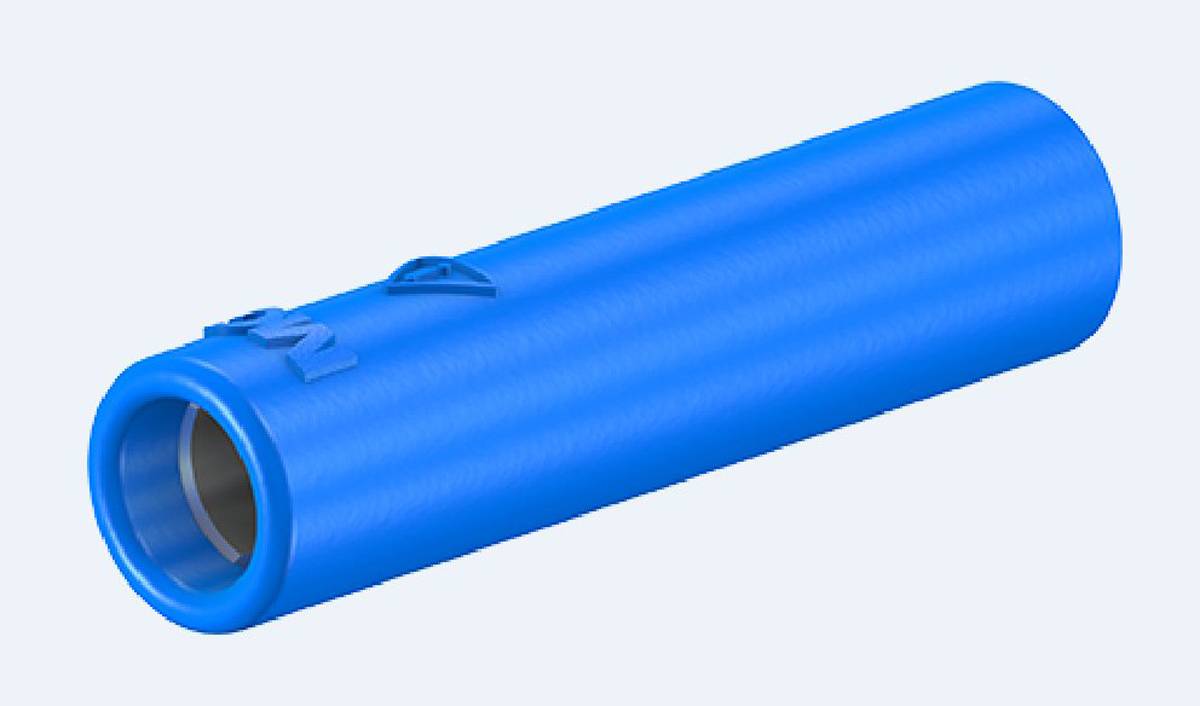 Stäubli 4 mm Bananenbuchse Blau, Kontakt vernickelt, 600V / 32A M4-Gewinde-0