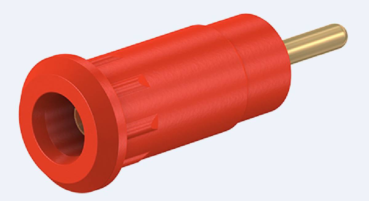 Stäubli 2mm Bananenbuchse Rot, Kontakt vergoldet, 600V / 10A Press Fit-0