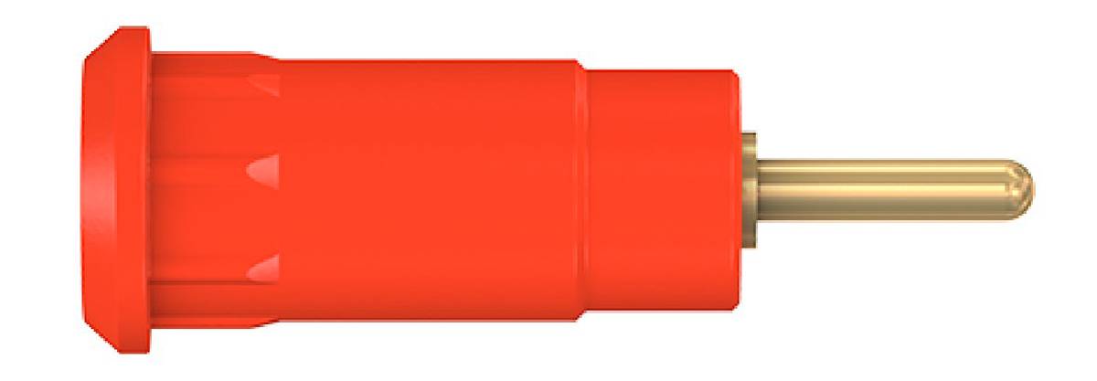 Stäubli 2mm Bananenbuchse Rot, Kontakt vergoldet, 600V / 10A Press Fit-1