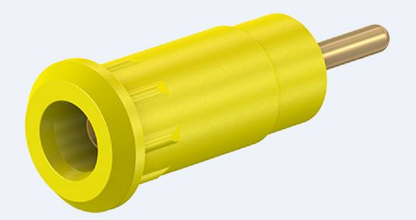 Stäubli 2mm Bananenbuchse Gelb, Kontakt vergoldet, 600V / 10A Press Fit