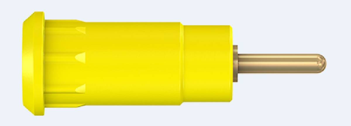 Stäubli 2mm Bananenbuchse Gelb, Kontakt vergoldet, 600V / 10A Press Fit-1