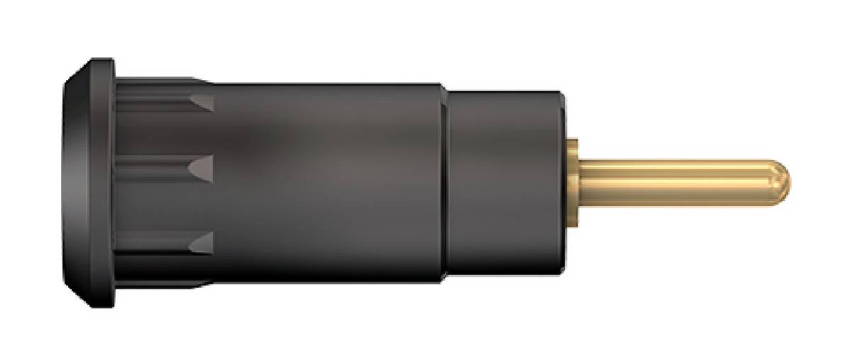Stäubli 2mm Bananenbuchse Schwarz, Kontakt vergoldet, 600V / 10A Press Fit-1