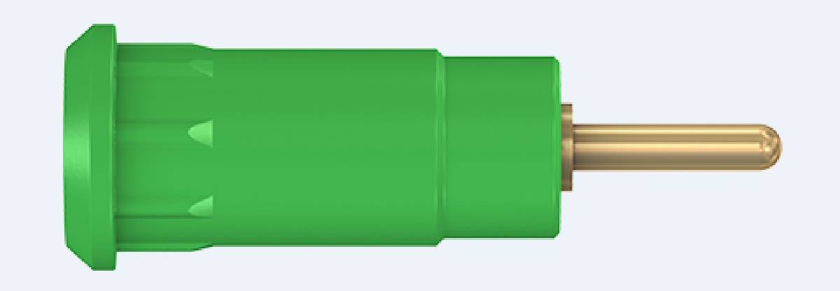 Stäubli 2mm Bananenbuchse Grün, Kontakt vergoldet, 600V / 10A Press Fit-1