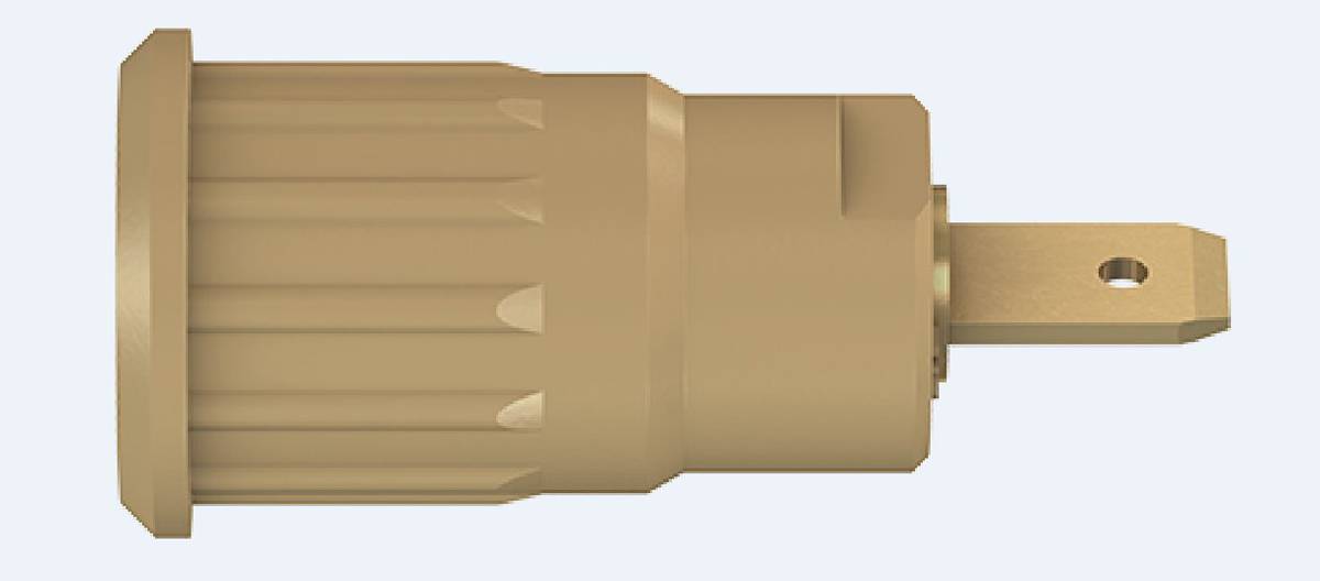Stäubli 4 mm Bananenbuchse Braun, Kontakt vergoldet, 1000V / 24A Press Fit-1