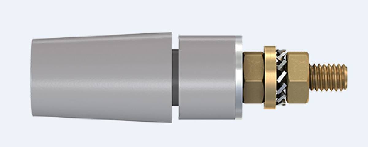 Stäubli 4 mm Bananenbuchse Grau, Kontakt vergoldet, 600V / 32A Bolzen-1