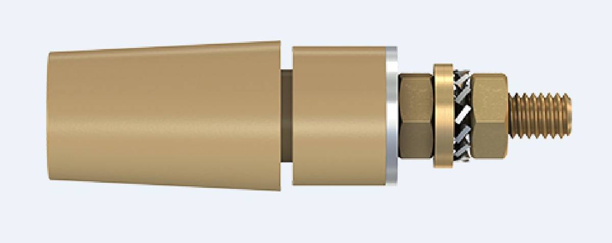 Stäubli 4 mm Bananenbuchse Braun, Kontakt vergoldet, 600V / 32A Bolzen-1
