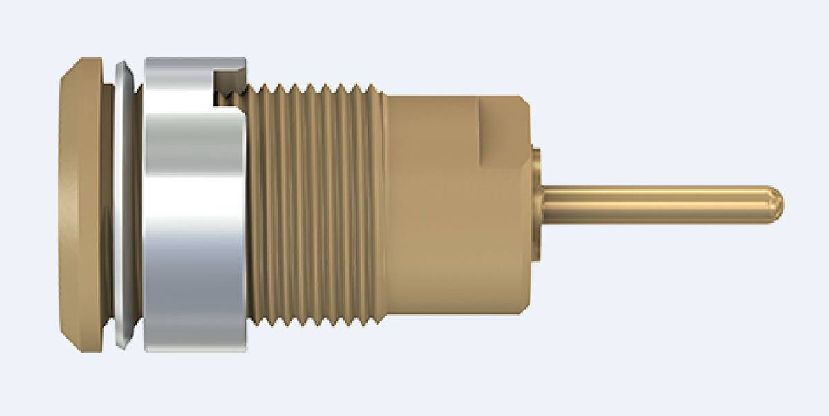 Stäubli SLB4-R Sicherheits-Einbaubuchse 4 mm braun vergoldet mit Anschlusspin-1