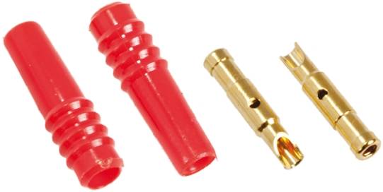 Stäubli 1mm Bananenbuchse Rot, Kontakt vergoldet, 30 V, 60V dc / 6A, Lötanschluss-1