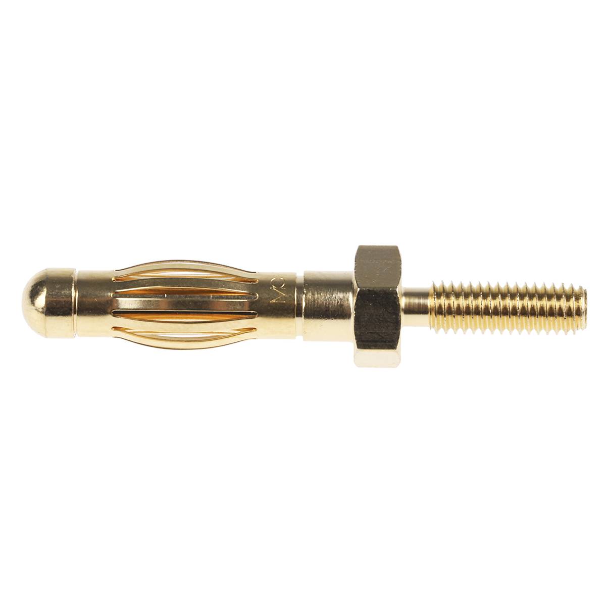 Stäubli 4 mm Bananenstecker Gold, Kontakt vergoldet / 50A, Schraubanschluss-1