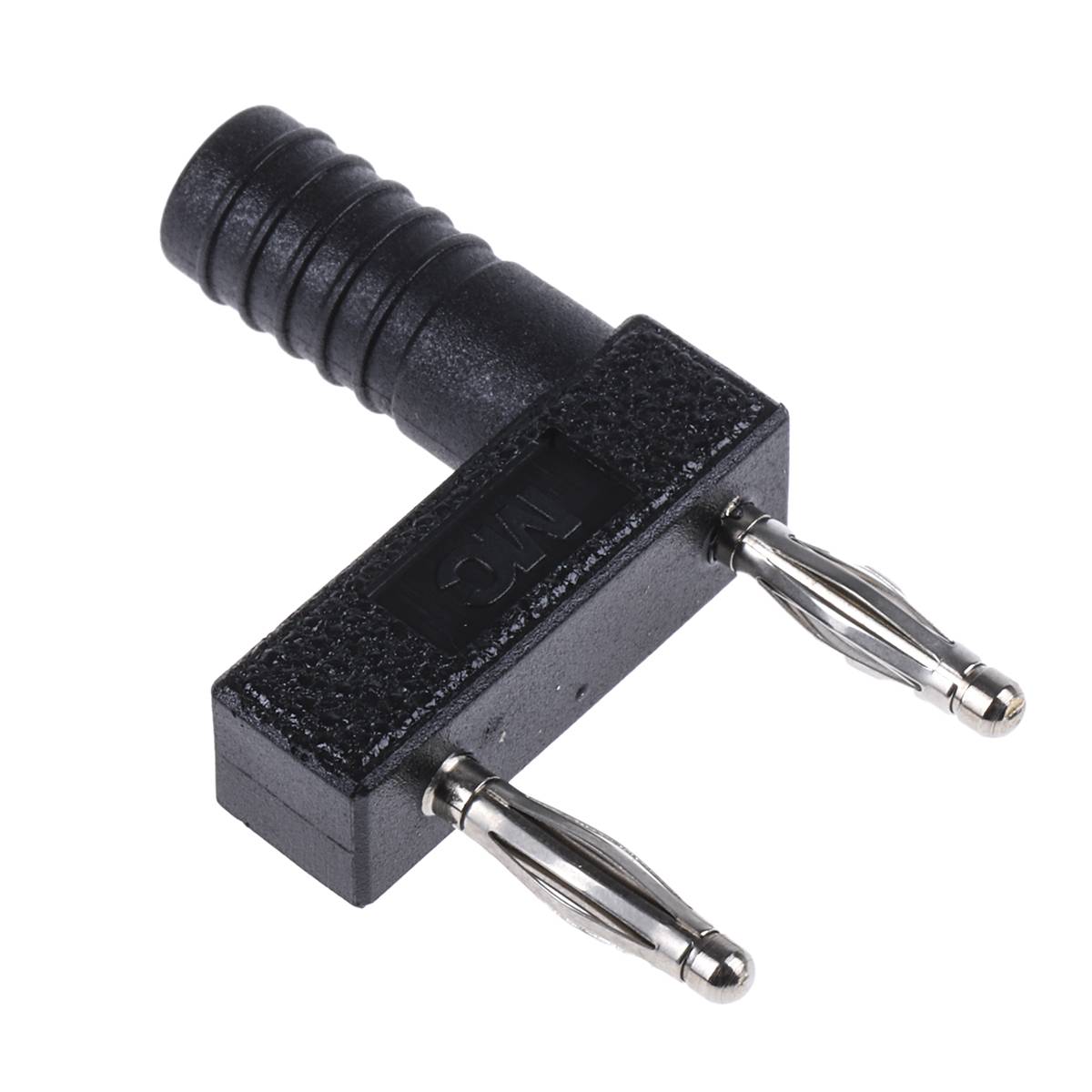 Stäubli KS2-12L/1SA/N Verbindungsstecker 2 mm schwarz vernickelt mit 2 mm Buchse-1