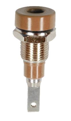 Stäubli 2mm Bananenbuchse Braun, Kontakt versilbert, 30 V, 60V dc / 10A Flachstecker-0