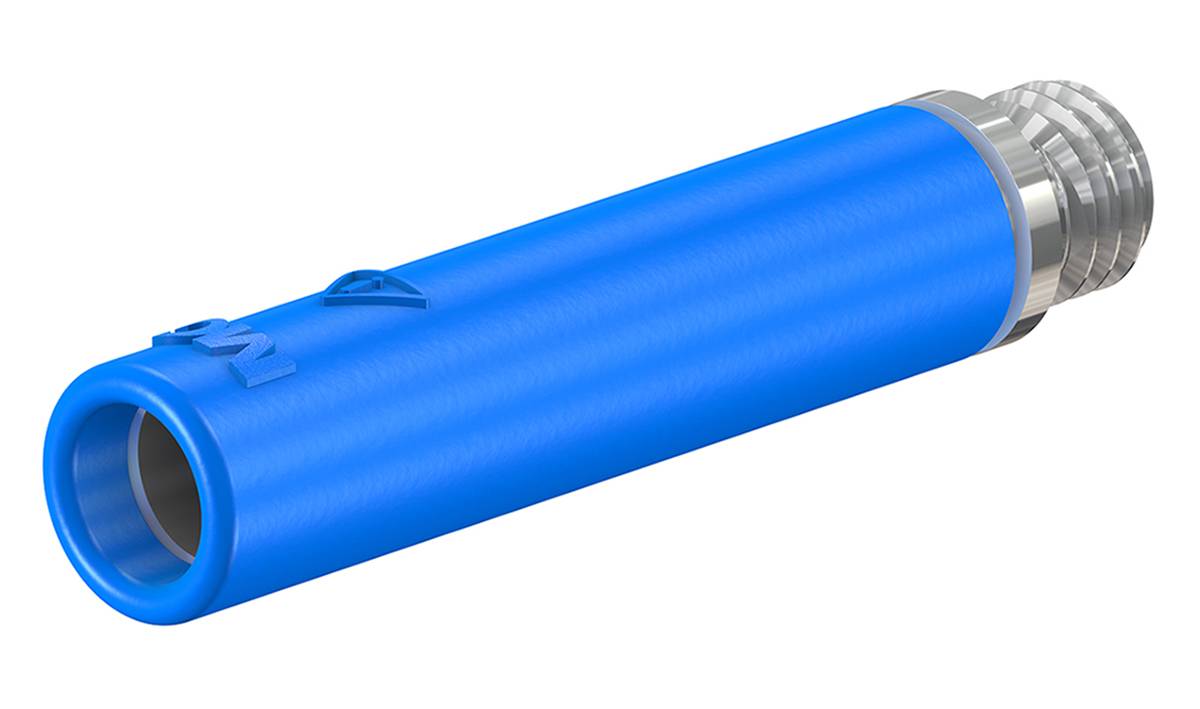 Stäubli 4 mm Bananenbuchse Blau, Kontakt vernickelt, 30 V, 60V dc / 32A, Schraubanschluss-0