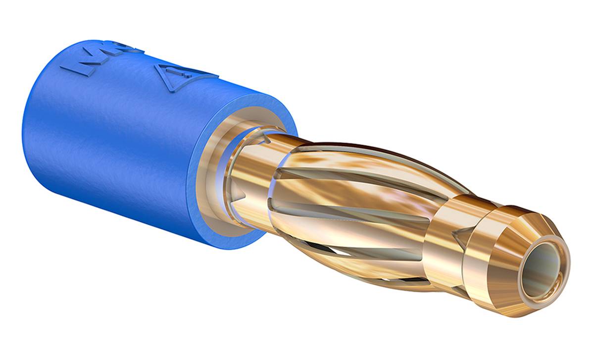 Stäubli R4/2-A Übergangsstecker Stecker 4 mm - Buchse 2 mm Blau 1 St.-1