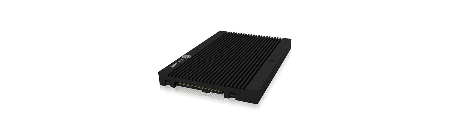 IB-M2U04, M.2 PCIe NVMe zu 2,5" U.2 (SFF-8639) Adapter, 9,5 mm, Aluminium, schwarz-1