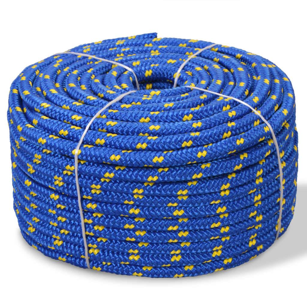 vidaXL Bootsseil Polypropylen 16 mm 250 m Blau-0