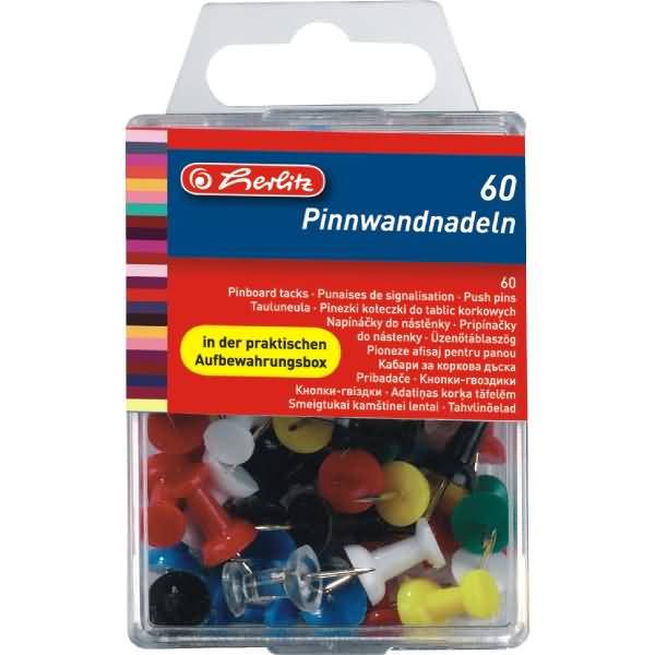 Pinnwandnadeln VE=60 Stück farbig sortiert-0