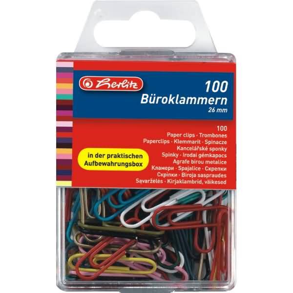 Büroklammern 26mm farbig sortiert VE=100 Stück-0