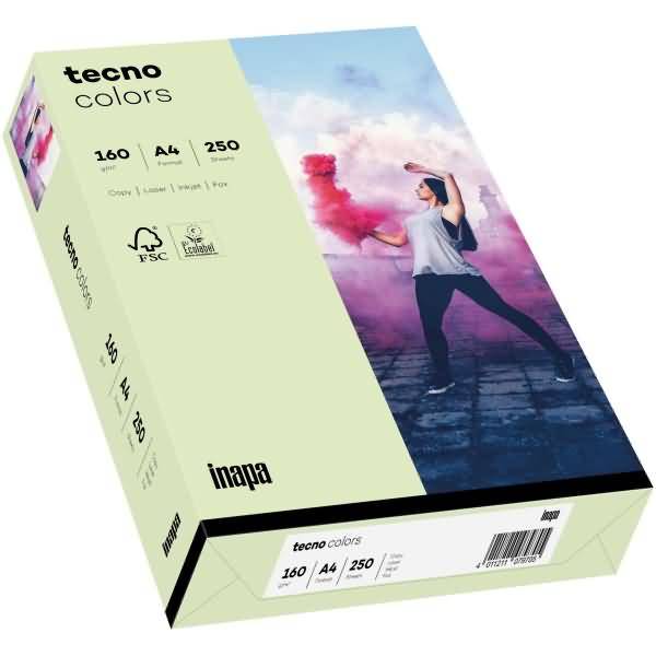 Multifunktionspapier tecno colors A4 160 g/qm VE=250 Blatt hellgrün