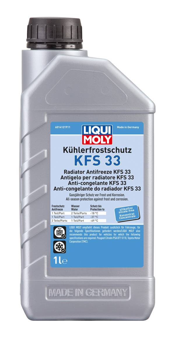 Kühlerfrostschutz KFS 33, 6 Stück je 1 l