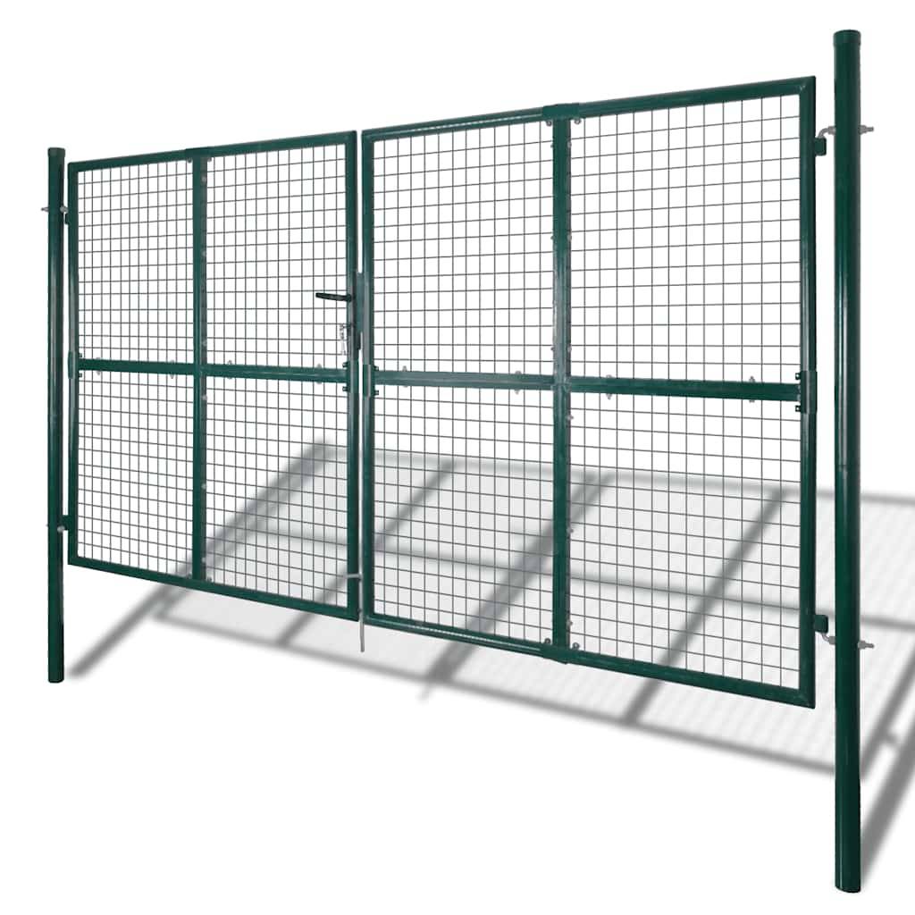vidaXL Doppeltür-Gartentor 300x150 cm pulverbeschichteter Stahl-1