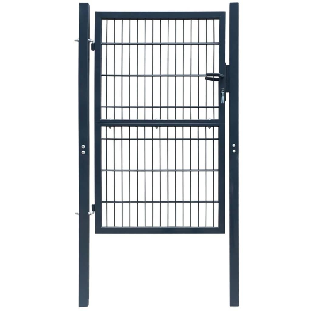 vidaXL 2D Gartentor (Einzeln) Anthrazitgrau 100x120 cm-0