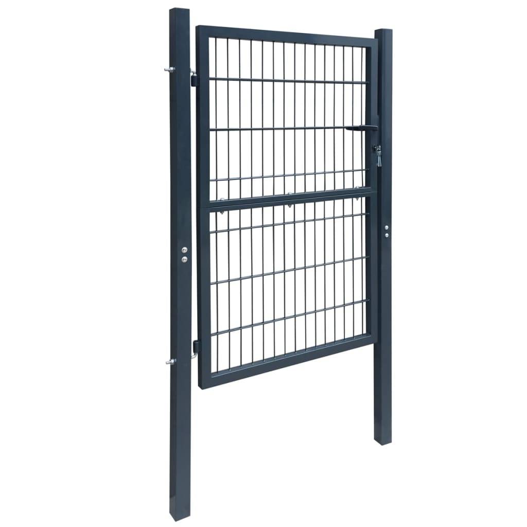 vidaXL 2D Gartentor (Einzeln) Anthrazitgrau 100x120 cm-1