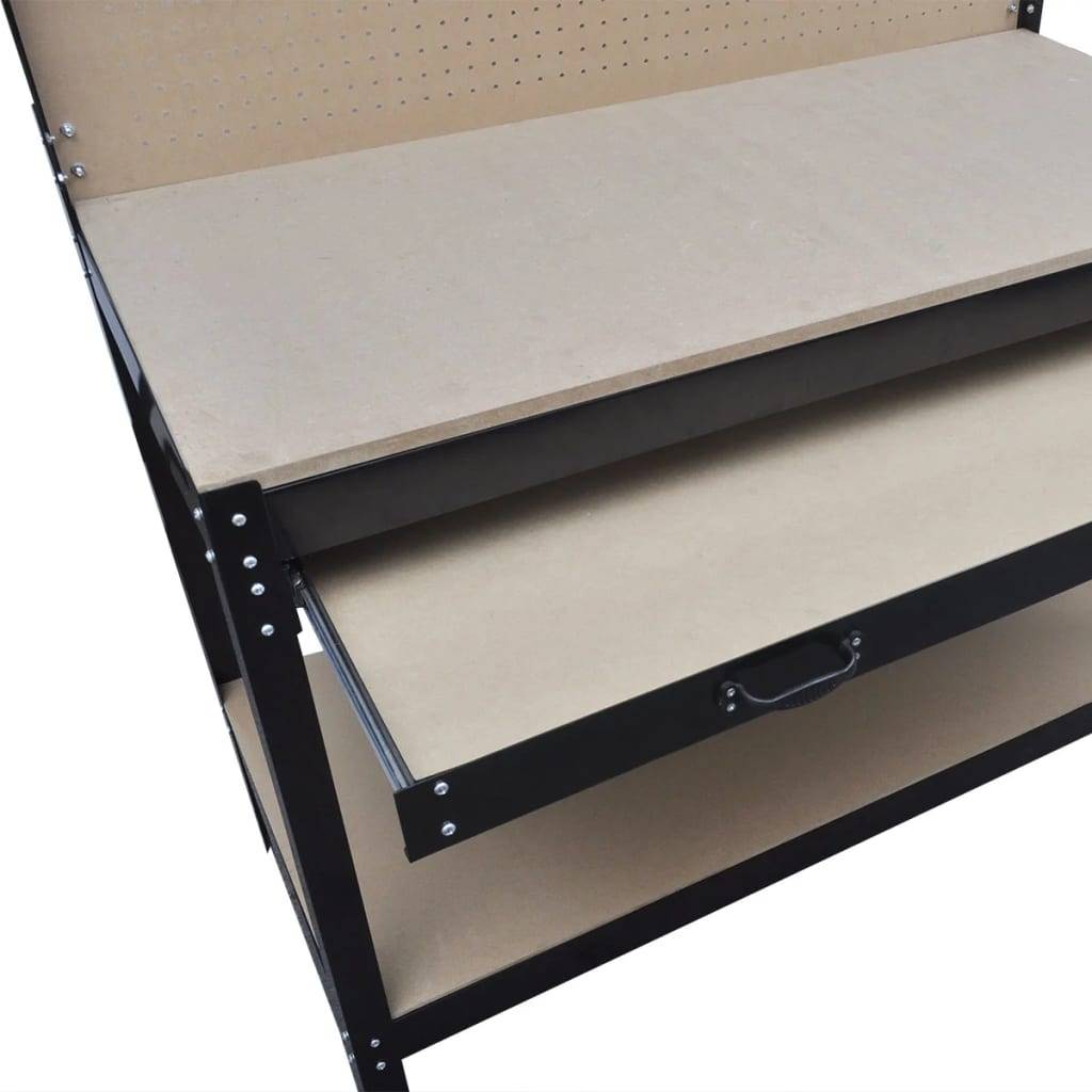 Werkbank mit Lochwand und Schublade-2