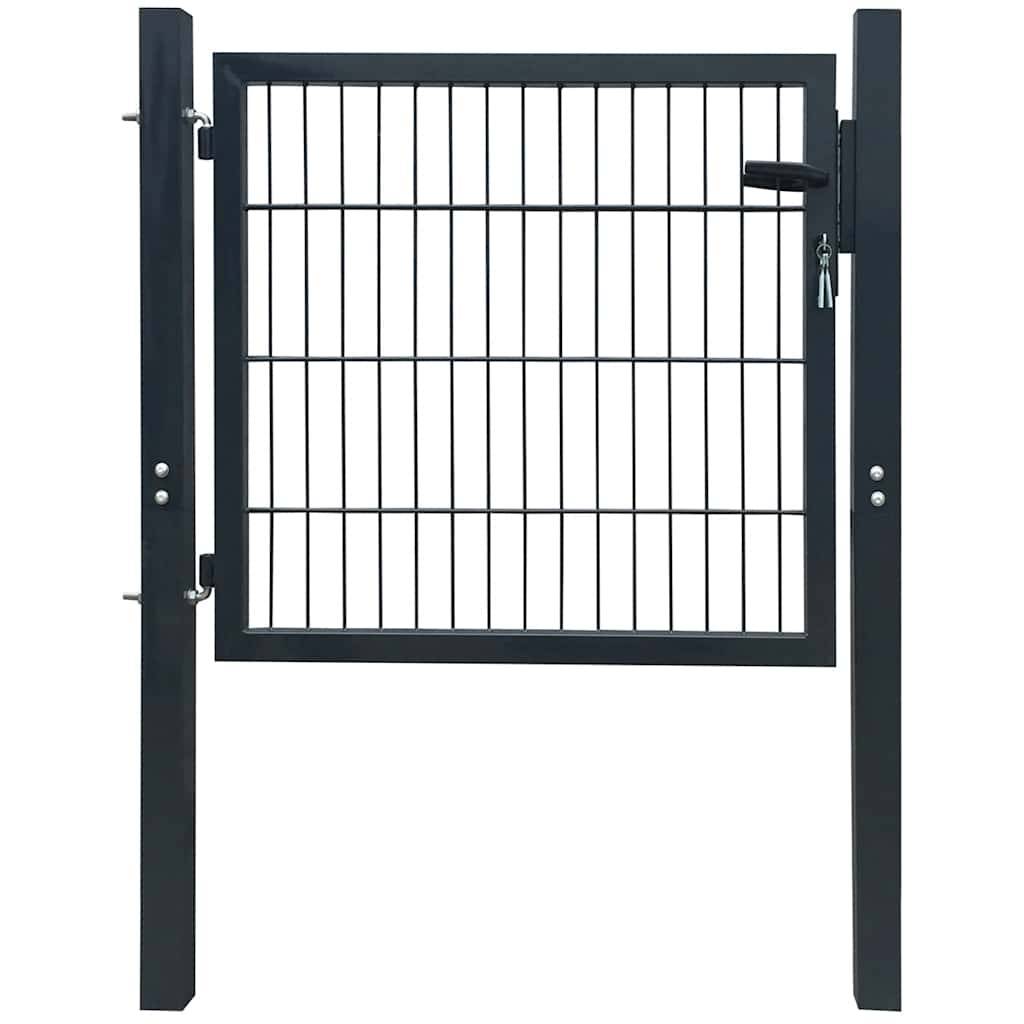 vidaXL Zauntor Stahl Anthrazit 100x100 cm-0