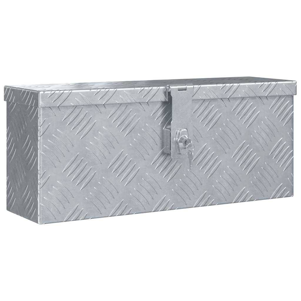vidaXL Aluminiumkiste 48,5 x 14 x 20 cm Silbern