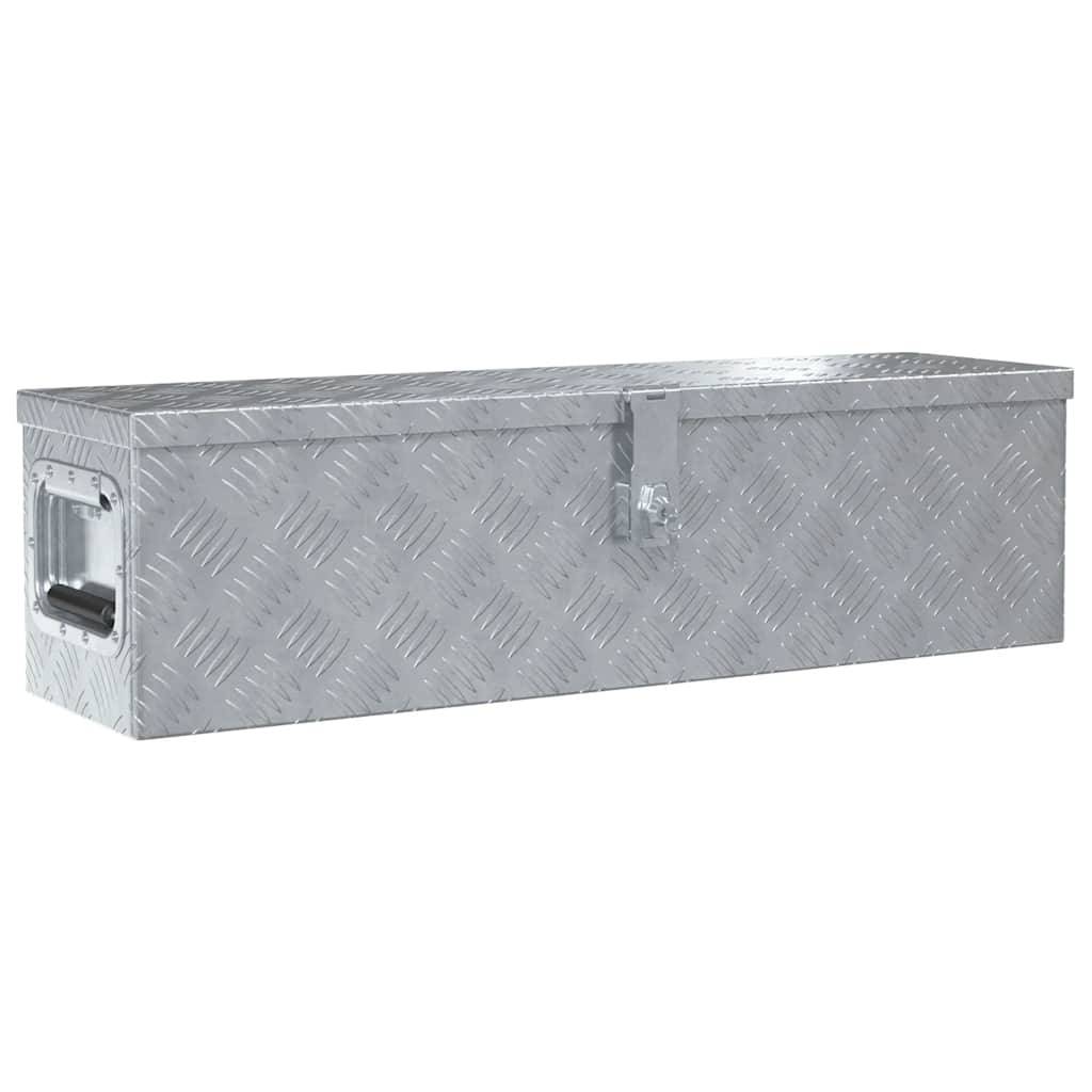 vidaXL Aluminiumkiste 80,5×22×22 cm Silbern