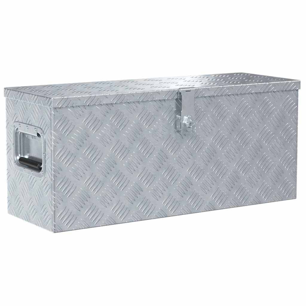 vidaXL Aluminiumkiste 76,5×26,5×33 cm Silbern