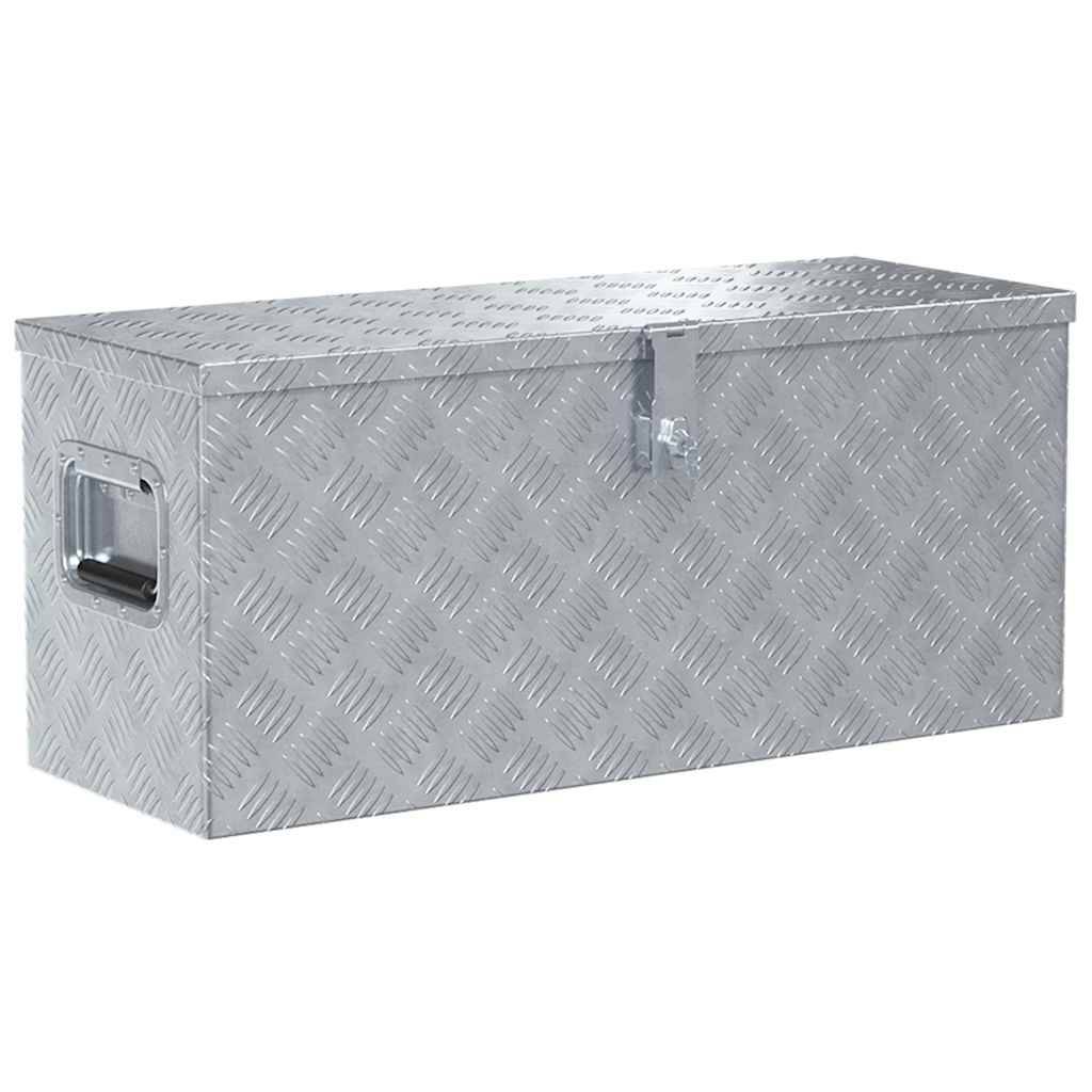 vidaXL Aluminiumkiste 80×30×35 cm Silbern
