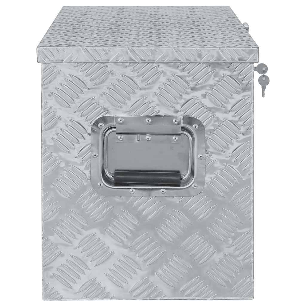 vidaXL Aluminiumkiste 90,5×35×40 cm Silbern-3