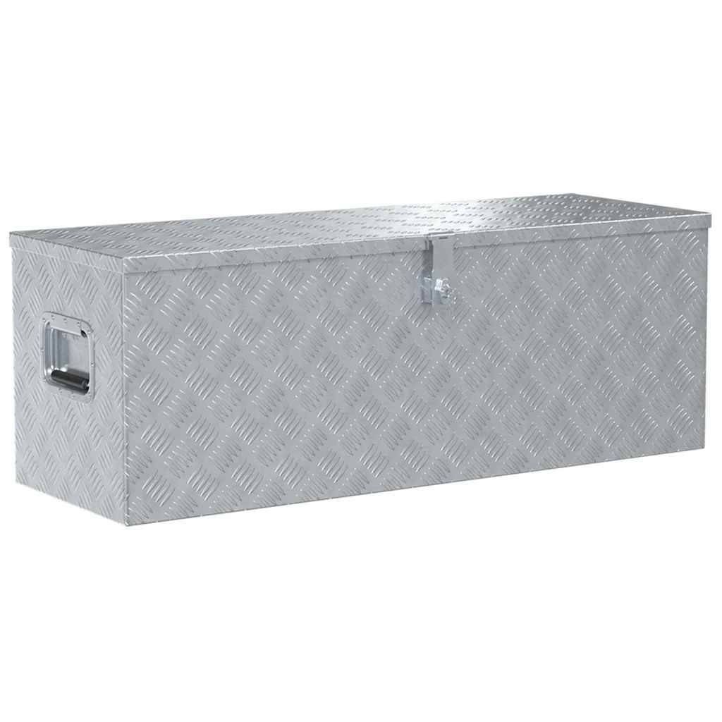 vidaXL Aluminiumkiste 110,5×38,5×40 cm Silbern