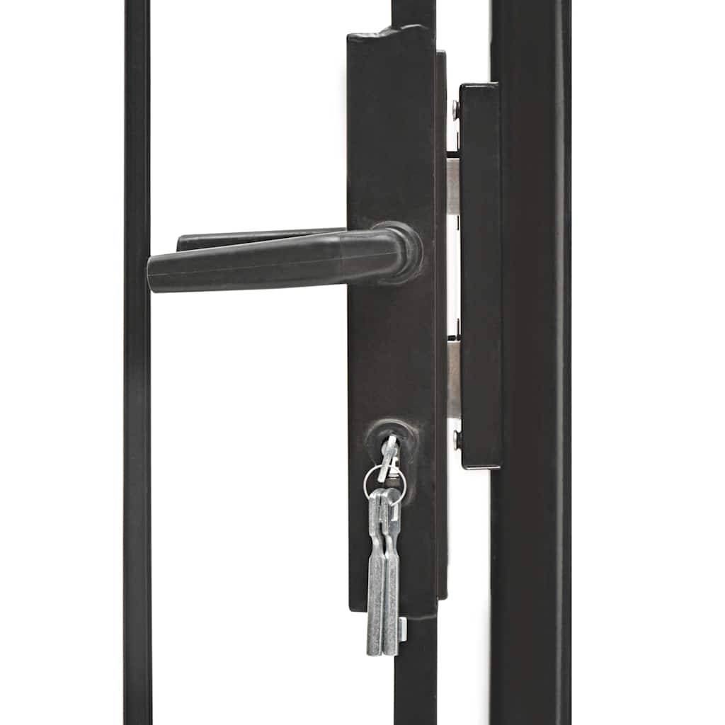 vidaXL Gartentor Woerden Stahl 1x1 m Schwarz-1
