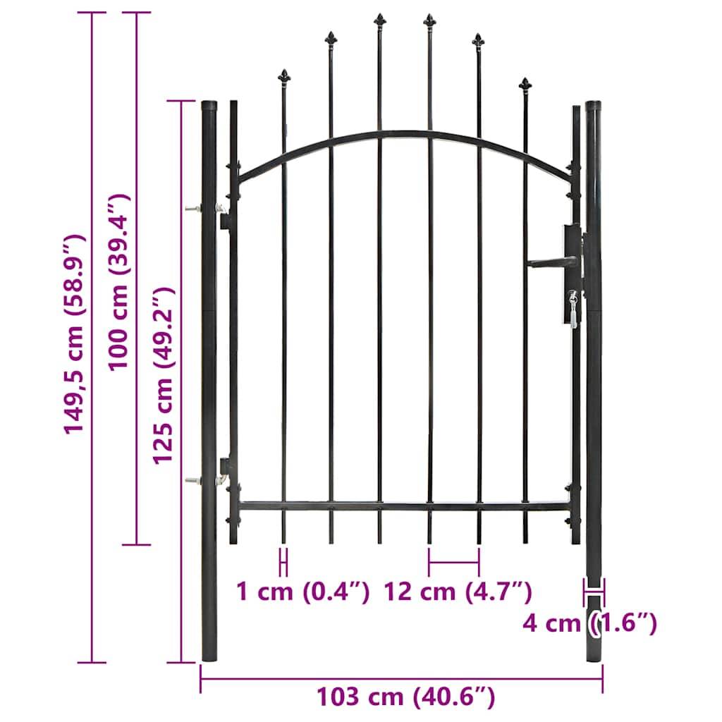 vidaXL Gartentor Woerden Stahl 1x1 m Schwarz-4