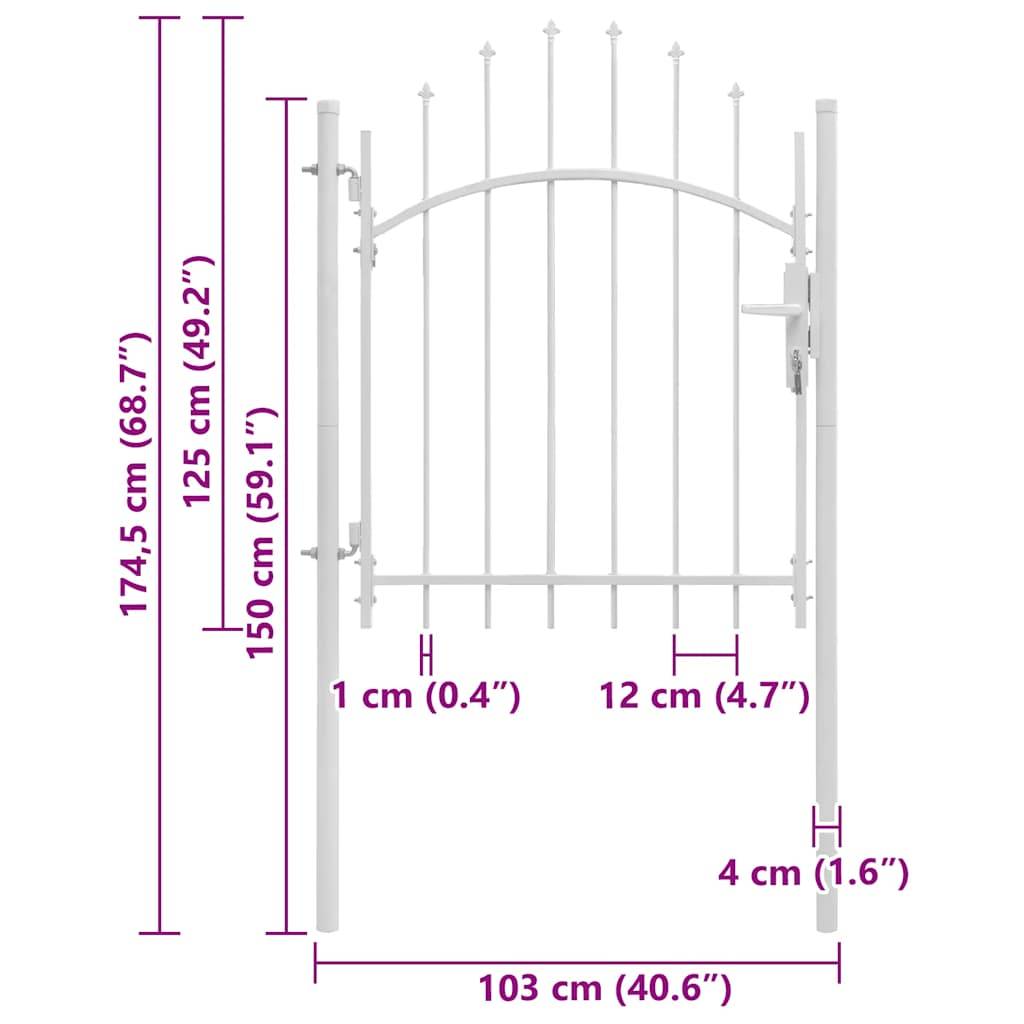 vidaXL Gartentor Woerden Stahl 1x1,25 m Weiß-3
