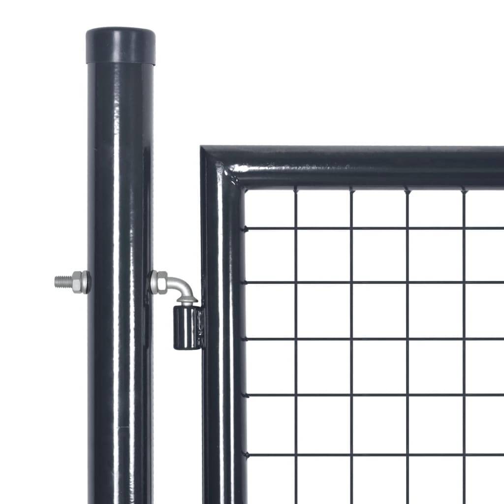 vidaXL Maschen-Gartentor verzinkter Stahl 300 x 100 cm Grau-2