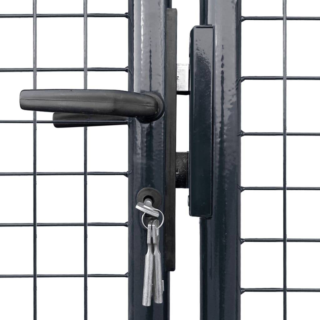 vidaXL Maschen-Gartentor verzinkter Stahl 300 x 100 cm Grau-3