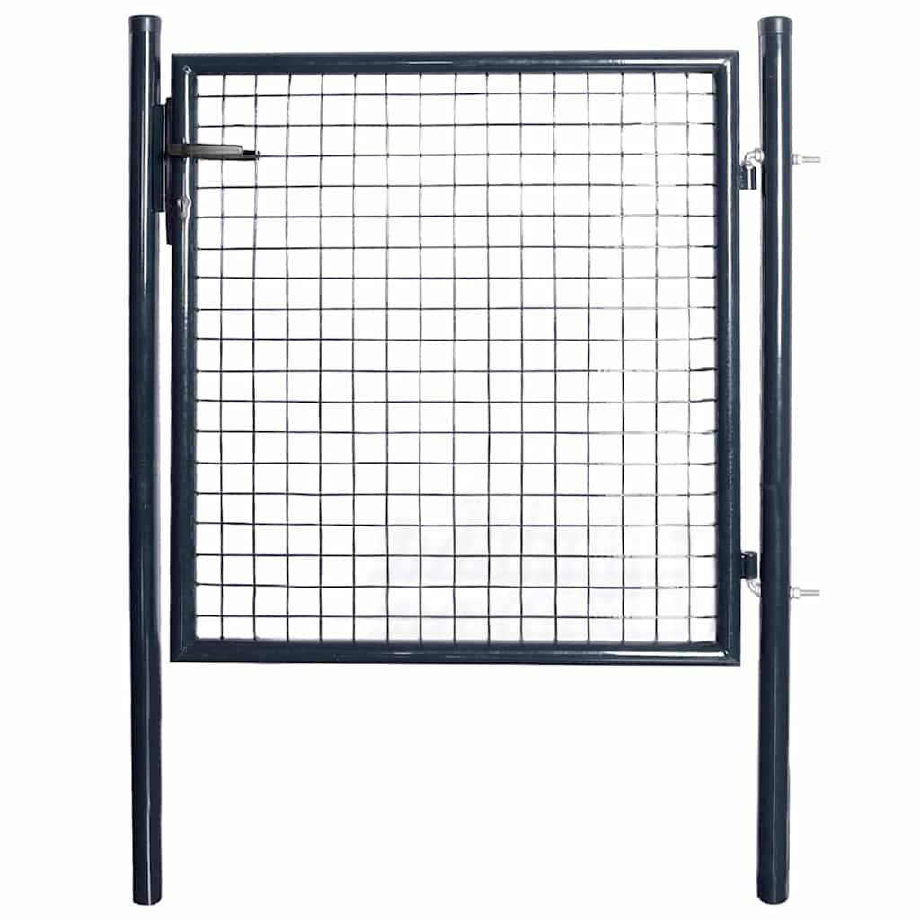 vidaXL Maschen-Gartentor verzinkter Stahl 100 x 100 cm Grau-0