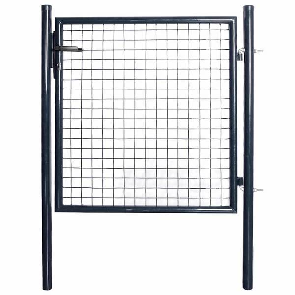 vidaXL Maschen-Gartentor verzinkter Stahl 100 x 100 cm Grau
